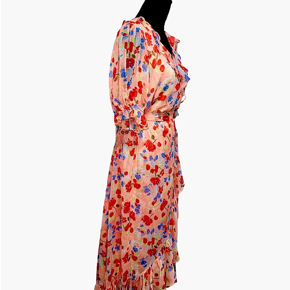 Lauren Conrad pink flutter midi dress